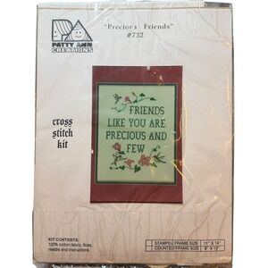 Patty Ann Creations Precious Friends Cross Stitch Kit 732 Stamped Size 11x14